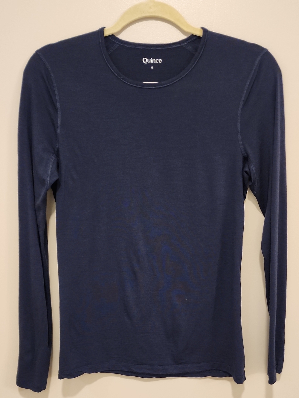Quince 100% Merino Wool All-Season Long Sleeve Base Layer Navy Tee Shirt size S